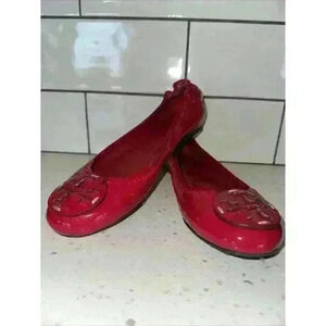 Tory Burch Hot Pink Patent Leather Ballet Flats Reva 6M‎ Women's Slip On